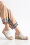 232-460 White Knitwear Daily Orthopedic Wedge Heel Women's Slippers