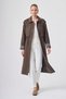 6067 Sleeve Plaid Detail Trench Bitter - 3