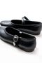 Inf-324 Black Helmet Buckle Daily Women's Ballerinas - 3