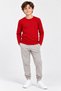 Kids Boy's Red 100% Cotton Crew Neck Long Sleeve Basic T-Shirt