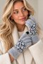 Leopard Pattern Plush Gloves - Two-Finger Touchscreen Winter Gloves