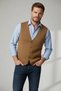Interview Buttoned Thin Steel Knit Wool Regular Fit Camel Knitwear Vest