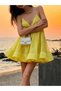 Rochie mini, galben - 6