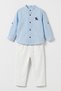 Embroidered Hakim Collar Suit - 3