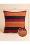 Retro Striped Kilim Cushion Cover 45X45 cm Red Orange Black Ethnic Vintage Look - 2