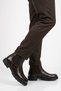 Men's Brown Genuine Leather Chelsea Boots with Side Elastic Rubber Sole 287
