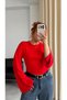 Trendy Corset Detailed Bat Sleeve Blouse - 4
