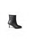 Women's Black Leather 7cm Pointed Toe Thin Heel Boots - 4