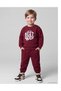 Burgundy Printed Baby Boy Tracksuit Set
