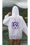 Mi̇sti̇k Mix Printed Oversize Hooded Cotton White Sweatshirt
