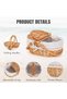 Wicker Picnic Basket 15 Inch Empty with Lid Removable Lining - 3