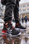 Boy's Black Red Mechanism Sports Shoes Thick White Sole Casual Comfortable Sneaker - 3