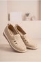 Women's Leather Laser Cut Perforated Comfortable Casual Slip-On Shoes - 2