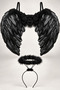 Halloween Black Angel Wing 60X45 cm and Hareli Angel Crown 2-Piece Halloween Costume Set - 4