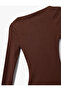 Slim Fit Crew Neck Long Sleeve Layered Flounce Mini Bodycon Dress - 6