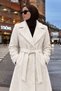 Double-Breasted Collar Lined Araboy Coat Tsd260297 Gray Ecru - 5