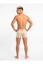 Peach Patterned Men's Boxer Cotton Lycra Shiny Elastic Boxed Cream - 3