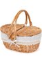 Wicker Picnic Basket 15 Inch Empty with Lid Removable Lining