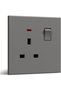 Single Socket Electrical UK Switched Power Plug Wall Socket with LED Indicator, PC Wall Plate Outlet