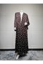 Brown polka-dot Abaya with a headscarf, suitable for everyday casual wear, formal occasions and parties. - 7