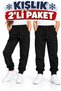 Winter Sweatpants 2-Piece 3-Thread Fleece Sweatpants for Girls and Boys Compact Combed Cotton