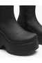 Women's Black Stretch High Platform Wedge Sole Women's Boots - 3
