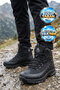 Men's Lace-Up Non-Slip Sole Black Outdoor Trekking Boots 2115 - 3