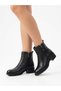 Women's Black Genuine Leather Zipper Detailed Non-Slip Sole Casual Boots