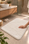White Bath Mat 100% Cotton Non-Slip Base Soft 60 X 100 - 2