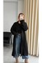 Premium Şardonlu 50% Wool Shawl Collar Long Cardigan - 2