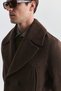 Wool Blended Double Breasted Coat - 4