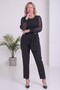 Women's Set Chiffon Sleeve Accessory Detailed Plus Size Burgundy, Black, Brown - 5