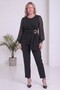 Women's Set Chiffon Sleeve Accessory Detailed Plus Size Burgundy, Black, Brown
