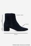 Maroby Navy Blue Suede Genuine Leather Women's Thick Heeled Boots - 4