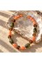 Kly-1077 Orange, Amber and Olive Green Chunky Necklace with Large Beads |   Eos Collective - 2