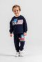 Patterned 100% Cotton 3 Thread Threaded Boys' Double Suit - 5