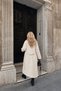Women's Ecru Oversize Raglan Sleeve Long Trench Coat Pc4349-90 - 2