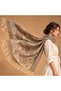 Flr-5028 Cream Cinnamon Paisley Patterned Double-Sided Cashmere Shawl |   Eos Collective