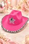 Bride to Be Pink Star Cowboy Hat with Sequin Brim Bachelorette Bridal Party Hat - 4