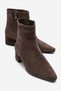 Maroby Brown Suede Genuine Leather Women's Thick Heeled Boots