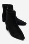 Maroby Black Suede Genuine Leather Women's Thick Heeled Boots