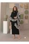 Women's Double Interlaced Dress Poncho Knitwear Set - 3