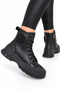 Women's cold-proof lace-up boots black - 2