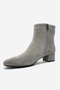 Richey Gray Suede Genuine Leather Women's Round Toe Thick Heeled Boots - 7