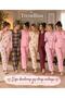 Cotton Buttoned Double Milan Pajama Set Pink Patterned - 4