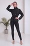 Women's Stand Collar Belted Buttoned Short Trench Denim Jacket Black, Brown, Khaki - 2