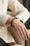 Special Series Gold Color Obsidian Natural Stone Bracelet 8 mm - Alpaca Detailed Men's Women's Lover's Gift - 4