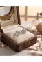 Brass silver color bow detail pearl zircon stone heart earrings. - 4