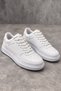 Men's White Sneaker Sports Shoes Artificial Leather Thick Soled Lace-Up Daily Casual Stylish Model