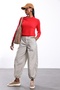 Beige Checkered Wide Leg Pants 19174 - 3